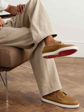 mr porter Embellished Suede Boat Shoes